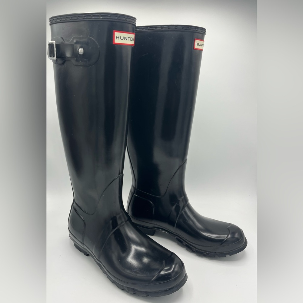 Hunter Black Knee-High Boots - Picture 6 of 12